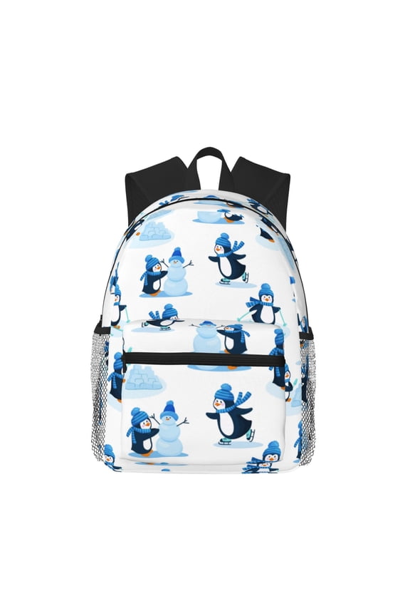 Penguin Winter Fun Large Capacity Backpack Classic Style Backpack Casual Backpack Water-Resistant School Work Travel Outdoor Backpack