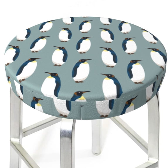 Picia Penguin pattern Round Stool Covers Comfy Seat Covers Stretch Removable WashableChair Slipcover Round Bar Chair Cushion Cover-12 inch