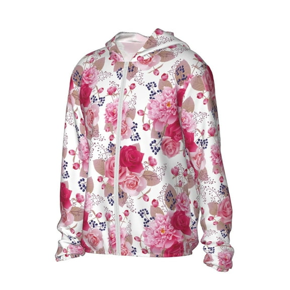 Picia Peonies And Roses Women's Men's UPF 50 Sun Protection Hoodie Shirt Long Sleeve SPF Fishing Outdoor UV Hiking Lightweight Shirts-XX-Large
