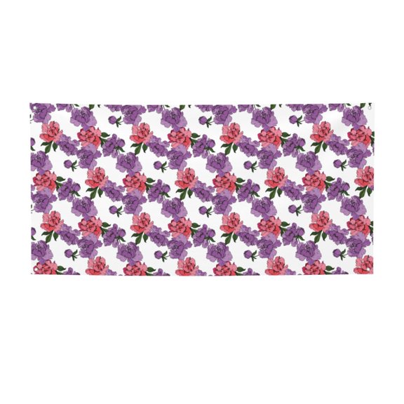 Picia Peonies Pattern Party Banner, Festive Decoration, Holiday Banner, Celebration Decor, Event Banner, Reusable Party Banner-Medium
