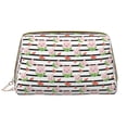 thumbnail image 1 of Picia Pig And Watermelon Print Leather Makeup Bag Make Up Bag Travel Toiletry Bag for Her Girlfriend Teacher Teen Girl Gifts, 1 of 8