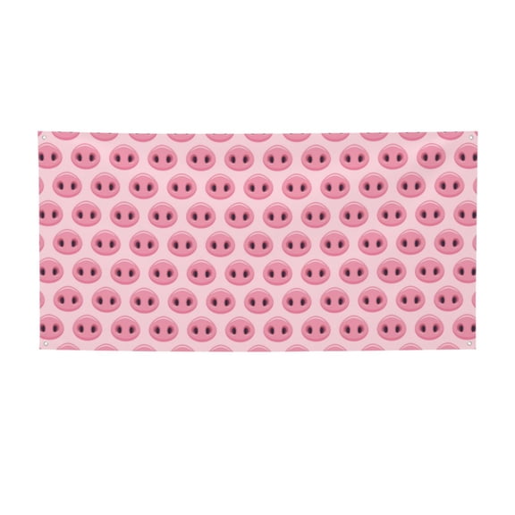 Picia Pig Nose Pattern Party Banner, Festive Decoration, Holiday Banner, Celebration Decor, Event Banner, Reusable Party Banner-Medium