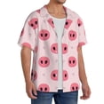 thumbnail image 1 of Picia Pig Noses Men's Linen Shirts Short Sleeve Cuban Beach Shirts Casual Shirts Button Down Shirt for Men Beach Summer Wedding Shirt-Medium, 1 of 7