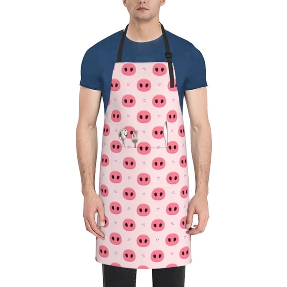 Picia Pig Noses Waterproof Apron for Unisex Adult - Adjustable Bib Apron with Pockets, Ideal for Cooking, Gardening, Painting, and Household Chores