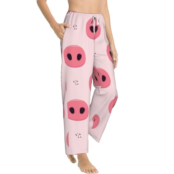 Picia Pig Noses Womens Soft Woven Cotton Elastic Waistband Sleep Pajama Pant Lounge Sleep Pant With Pockets And Drawstring-X-Large