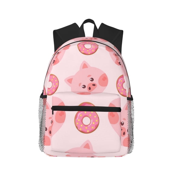 Picia Pigs Head And Donuts Large Capacity Backpack Classic Style Backpack Casual Backpack Water-Resistant School Work Travel Outdoor Backpack