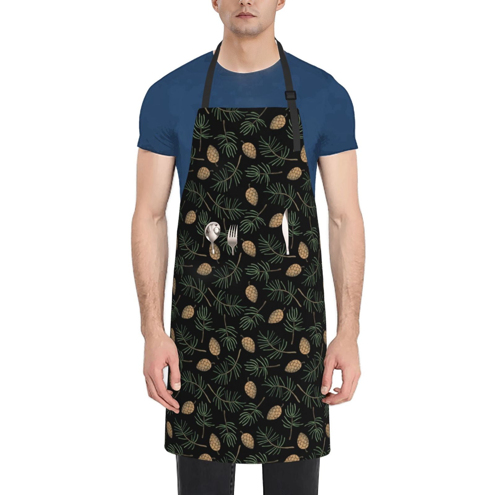 Picia Pine Cone Woodland Pattern Waterproof Apron for Unisex Adult ...