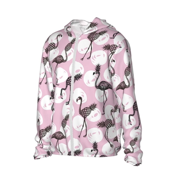 Picia Pineapple Flamingo Women's Men's UPF 50+ Sun Protection Hoodie Shirt Long Sleeve SPF Fishing Outdoor UV Hiking Lightweight Shirts-Small