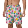 thumbnail image 1 of Picia Pineapple And Leaves pattern Mens Swim Trunks with Compression Liner Stretch Beach Shorts Quick Dry with Zipper Pockets No-Chafing Board Shorts-XX-Large, 1 of 9
