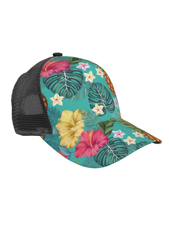 Pineapple Pattern Trucker Hat,Baseball Cap,Sun Protection Cap,Stylish Headwear,Leisure Cap,Outdoor Sports Cap