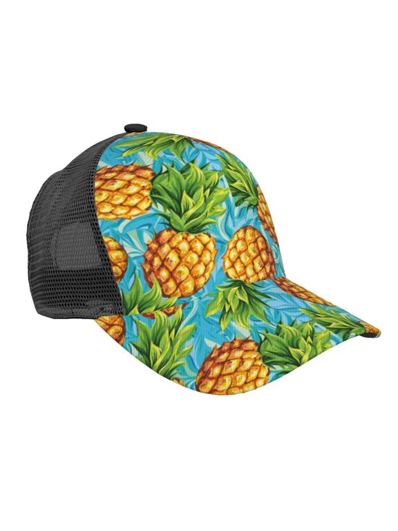 Pineapple Pattern Trucker Hat,Baseball Cap,Sun Protection Cap,Stylish Headwear,Leisure Cap,Outdoor Sports Cap