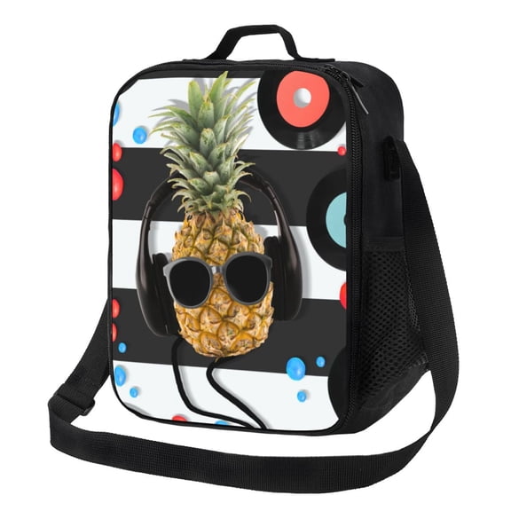 Picia Pineapple With Black Glasses Lunch box Lunch bag for men women Large capacity Lunchbox Reusable Lunch bags Insulated Lunch bag Lunch box cooler