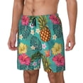 thumbnail image 1 of Picia Pineapple pattern Mens Swim Trunks with Compression Liner Stretch Beach Shorts Quick Dry with Zipper Pockets No-Chafing Board Shorts-Small, 1 of 9