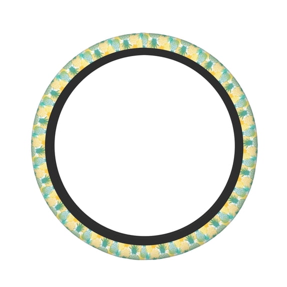 Picia Pineapples1 Car Steering Wheel Cover, Non-Slip, Breathable, Universal 15 inch