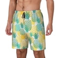 thumbnail image 1 of Picia Pineapples1 pattern Mens Swim Trunks with Compression Liner Stretch Beach Shorts Quick Dry with Zipper Pockets No-Chafing Board Shorts-X-Large, 1 of 9