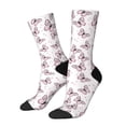 thumbnail image 1 of Picia Pink Butterflies (2) Print Athletic Socks for Men & Women – Cushioned Moisture-Wicking Crew Socks for Sports, Running, and Training, Soft & Breathable Size 5-11, 1 of 6