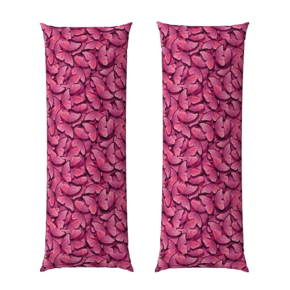 Picia Pink Butterfly Body Pillow Cover - Super Soft Microfiber 20x54 Body Pillow Case - Envelope Closure, Wrinkle, Stain Resistant Body Pillow Cover,Elegant Bedding