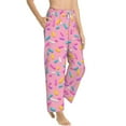 thumbnail image 1 of Picia Pink Donut Womens Soft Woven Cotton Elastic Waistband Sleep Pajama Pant Lounge Sleep Pant With Pockets And Drawstring-Medium, 1 of 9