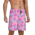 thumbnail image 1 of Picia Pink Donuts Pajama Shorts for Men, Men's Pajama Bottoms, Sleepwear,Short Pajama Pants-Medium, 1 of 9