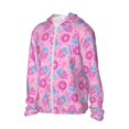 thumbnail image 1 of Picia Pink Donuts Women's Men's UPF 50+ Sun Protection Hoodie Shirt Long Sleeve SPF Fishing Outdoor UV Hiking Lightweight Shirts-Medium, 1 of 9