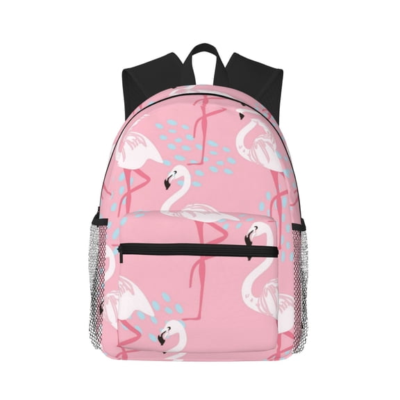 Picia Pink Flamingo Large Capacity Backpack Classic Style Backpack Casual Backpack Water-Resistant School Work Travel Outdoor Backpack