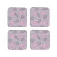 thumbnail image 1 of Picia Pink Flamingo Printed Leather Coasters for Drinks, 4" Drink Coasters Set of 4 for Tabletop Protection, Handmade Luxurious Home Décor and Housewarming Gift -Square, 1 of 6