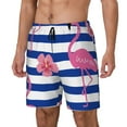 thumbnail image 1 of Picia Pink Flamingo pattern Mens Swim Trunks with Compression Liner Stretch Beach Shorts Quick Dry with Zipper Pockets No-Chafing Board Shorts-X-Large, 1 of 9