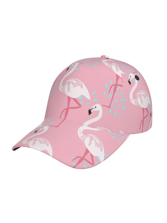 Pink Flamingo pattern Trucker Low Profile Hat Men Women Baseball Cap Dad Hat Adjustable Unconstructed Plain Cap