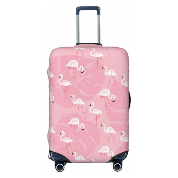 Picia Pink Flamingos and Flowers Luggage Protector Cover Thicken Suitcase Protector Cover Fit 18-32 Inch Luggage-Large