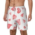 thumbnail image 1 of Picia Pink Hearts pattern Mens Swim Trunks with Compression Liner Stretch Beach Shorts Quick Dry with Zipper Pockets No-Chafing Board Shorts-Small, 1 of 9