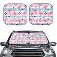 thumbnail image 1 of Picia Pink Striped Flamingo 2 Piece Car Windshield Sun Shade Foldable | Foldable Sun Shield for Front Window Blocks UV Rays and Keeps Your Vehicle Cool-, 1 of 7