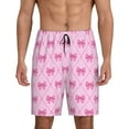 thumbnail image 1 of Picia Pink bows Pattern Pajama Shorts for Men, Men's Pajama Bottoms, Sleepwear,Short Pajama Pants-Medium, 1 of 6