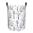 thumbnail image 1 of Picia Pink oldman Winter Forest Pattern Large Laundry Basket, Waterproof, Freestanding Laundry Hamper, Collapsible Tall Clothes Hamper with Extended Handles-Medium, 1 of 6