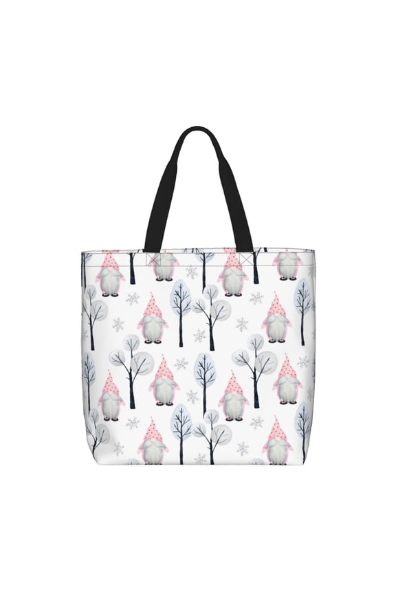 Pink oldman Winter Forest for Tote Bag for Women with Zipper, Gym Tote with Compartments, Laptop Work Tote Nurse Dance Yoga Bag for Sport, Travel