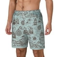 thumbnail image 1 of Picia Pirate Adventure Map pattern Mens Swim Trunks with Compression Liner Stretch Beach Shorts Quick Dry with Zipper Pockets No-Chafing Board Shorts-3X-Large, 1 of 9