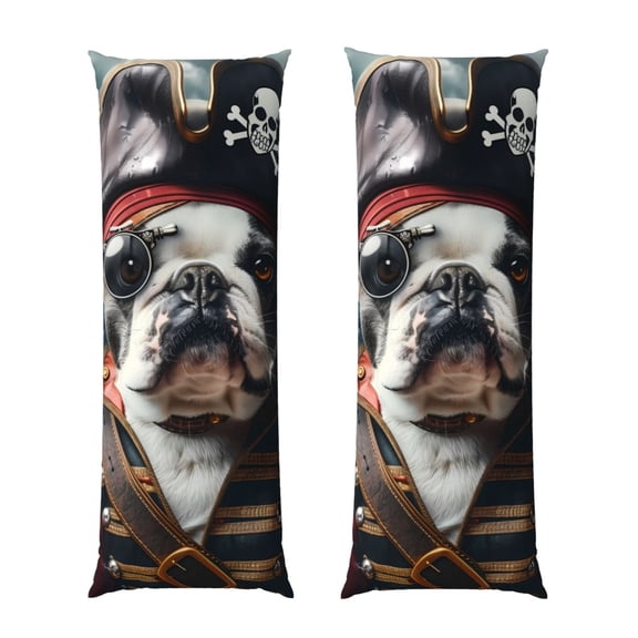 Picia Pirate Bulldog On Deck Body Pillow Cover - Super Soft Microfiber 20x54 Body Pillow Case - Envelope Closure, Wrinkle, Stain Resistant Body Pillow Cover,Elegant Bedding