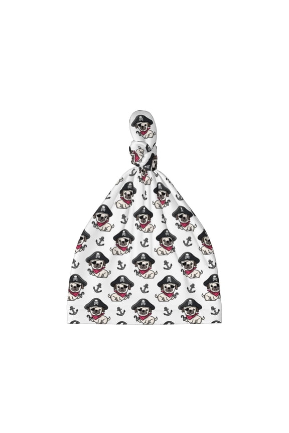 Pirate Puppy Printed Preemie Hats for Baby Girls Cotton Premature Knot Hats Newborn Hospital Cap Warm Knot Beanie Nicu for Preemie Girls and Boys