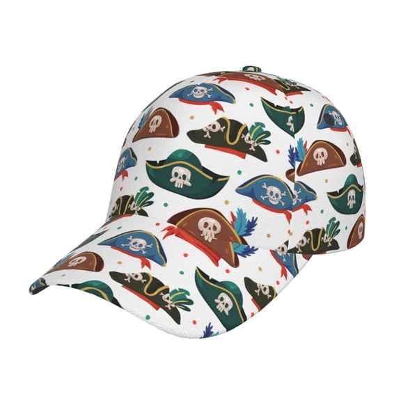 Picia Pirate hats Pattern Trucker Low Profile Hat Men Women Baseball Cap Dad Hat Adjustable Unconstructed Plain Cap