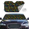 thumbnail image 1 of Picia Pixel Game Curved Windshield Sunshade Accordion Folding Style Auto Shade for Car Truck SUV Van Blocks UV Ray Sun Visor Protector -Small, 1 of 7