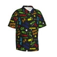 thumbnail image 1 of Picia Pixel Game Gentle Cotton Regular Fit Short Sleeve Casual Hawaiian Shirt for Men-Medium, 1 of 9