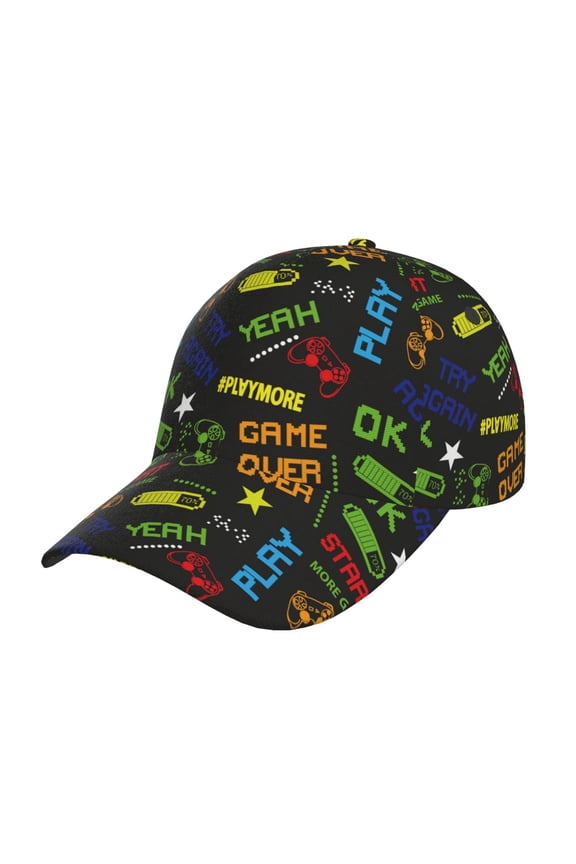 Pixel Game pattern Trucker Low Profile Hat Men Women Baseball Cap Dad Hat Adjustable Unconstructed Plain Cap