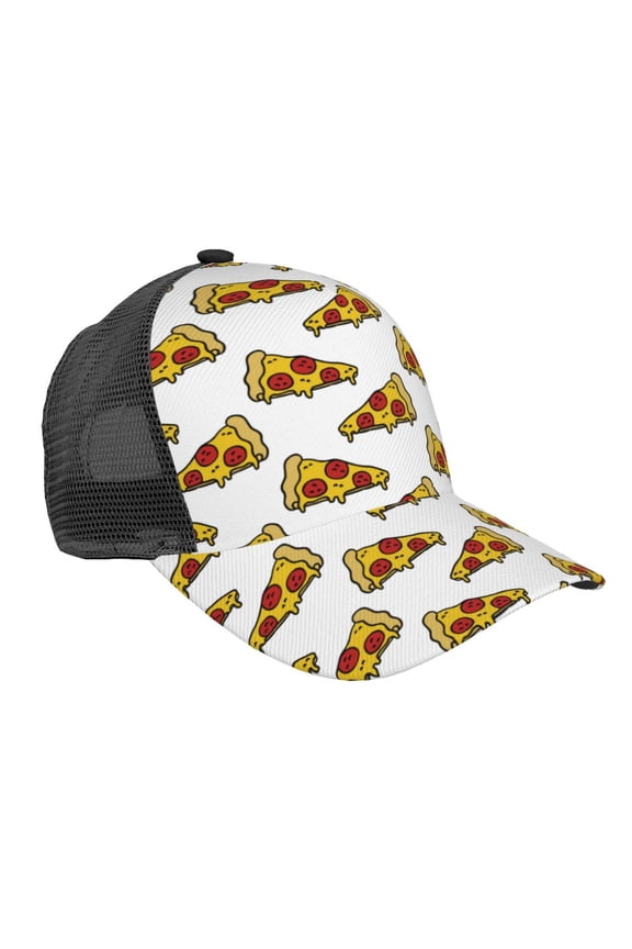 Pizza Pattern Trucker Hat,Baseball Cap,Sun Protection Cap,Stylish Headwear,Leisure Cap,Outdoor Sports Cap
