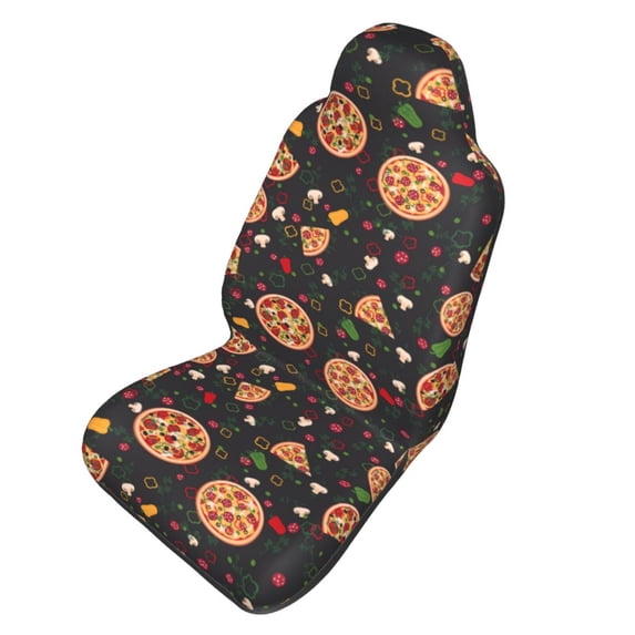 Picia Pizzas Mushrooms Print Waterproof Sweating Car Seat Cover for Post Gym Workout, Running, Beach and Hiking, Universal Fit Anti-Slip Bucket Seat Protector
