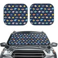 thumbnail image 1 of Picia Planets And Stars 2 Piece Car Windshield Sun Shade Foldable | Foldable Sun Shield for Front Window Blocks UV Rays and Keeps Your Vehicle Cool-Small, 1 of 7
