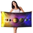 thumbnail image 1 of Picia Planets And Stars Print Silver Fox Velvet Beach Towel,Quick-Dry Beach Towel,Lightweight Travel Towel,Portable Beach Towels, 1 of 6