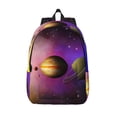 thumbnail image 1 of Picia Planets And Stars Printed Canvas Daypack - Stylish and Durable Vintage Compact Backpack - Class, Work, Travel, or Laptop Bookbag,Organized Compartments-Small, 1 of 6