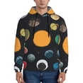 thumbnail image 1 of Picia Planets And Their Moons Pattern Casual Men's Hoodie - Lightweight Hooded Sweatshirt with Kangaroo Pocket, Comfortable Pullover for Everyday, Travel-XX-Large, 1 of 7