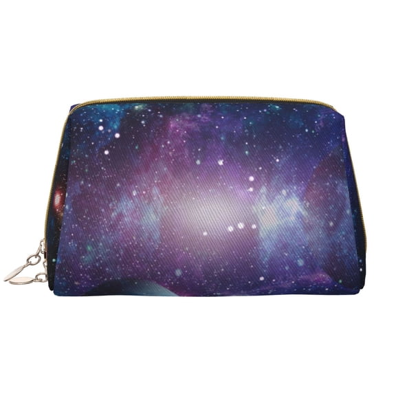 Picia Planets Stars And Galaxies1 Print Leather Makeup Bag Make Up Bag Travel Toiletry Bag for Her Girlfriend Teacher Teen Girl Gifts