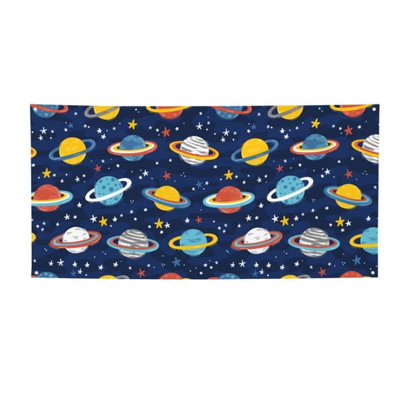 Picia Planets and Stars Pattern Party Banner, Festive Decoration, Holiday Banner, Celebration Decor, Event Banner, Reusable Party Banner-Medium