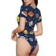 thumbnail image 1 of Picia Planets and Stars Womens One Piece Swimsuits Modest Tummy Control Bathing Suits Lace Up Slimming Swim Suit-Small, 1 of 9